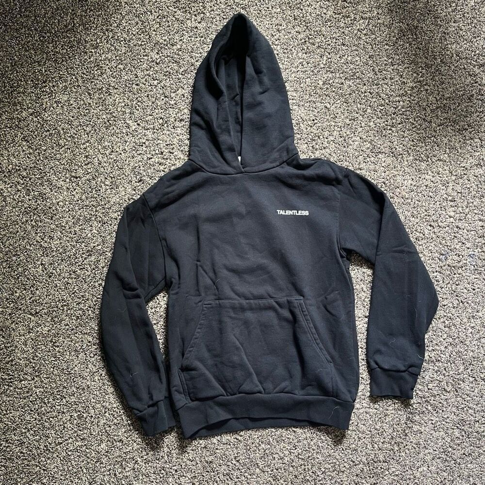 Talentless Activewear Hoodie Women's Unisex Small Black Lightweight Cotton Long - Picture 2 of 6
